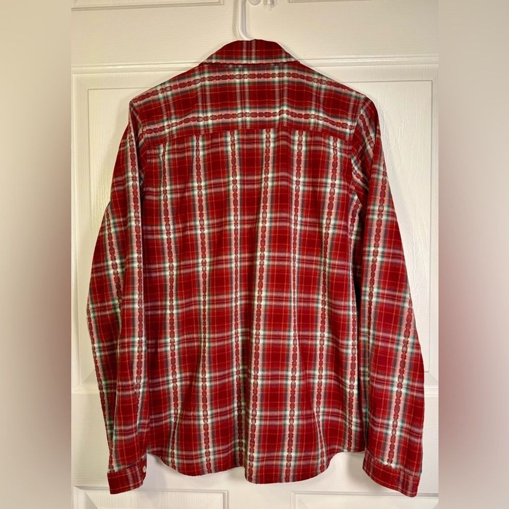 Woolrich Red Heritage Print Plaid Long Sleeve‎ ButtonUp Western Shirt Size Large - Picture 2 of 9